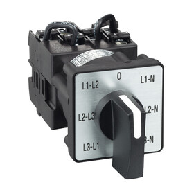 K1F027MLH Schneider Electric Cam voltmeter switch, 3L and 3LN, 45°, 12 A, screw 