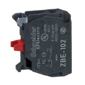ZBE102 Schneider Electric Single contact block, silver alloy, screw clamp termin